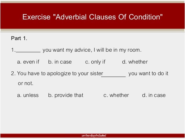 Adverb Clauses Condition