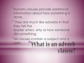Adverb Clauses of Time | PPTX