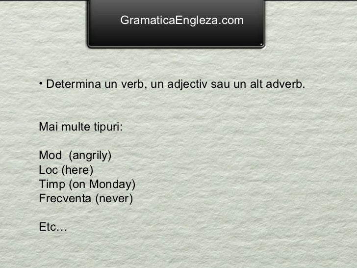 Adverbe in limba engleza