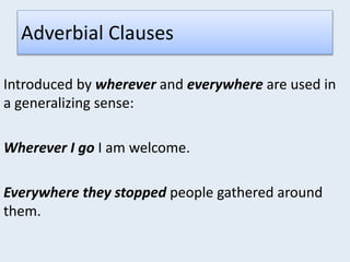 Adverbial clauses of place | PPTX