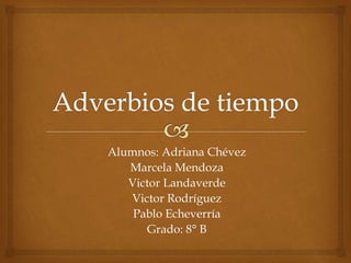 Alumnos: Adriana Chévez
Marcela Mendoza
Victor Landaverde
Victor Rodríguez
Pablo Echeverría
Grado: 8° B
 
