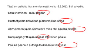 Adverbit ja vertailumuodot | PPT