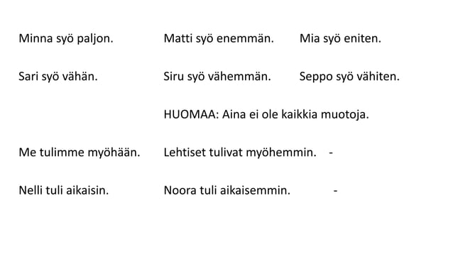 Adverbit ja vertailumuodot | PPT