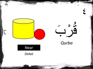 َ‫ب‬ْ‫ر‬ُ‫ق‬
Qurba
Dekat
Near
٤
 