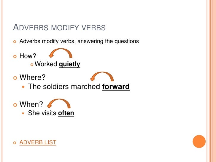 Modifying Adverbs