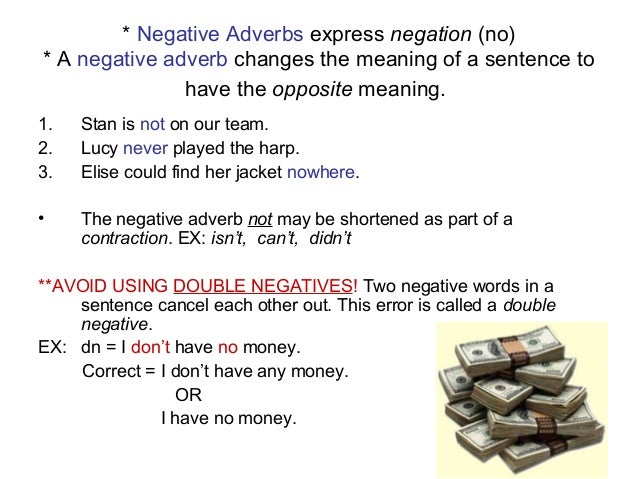 Negative Adverb Examples
