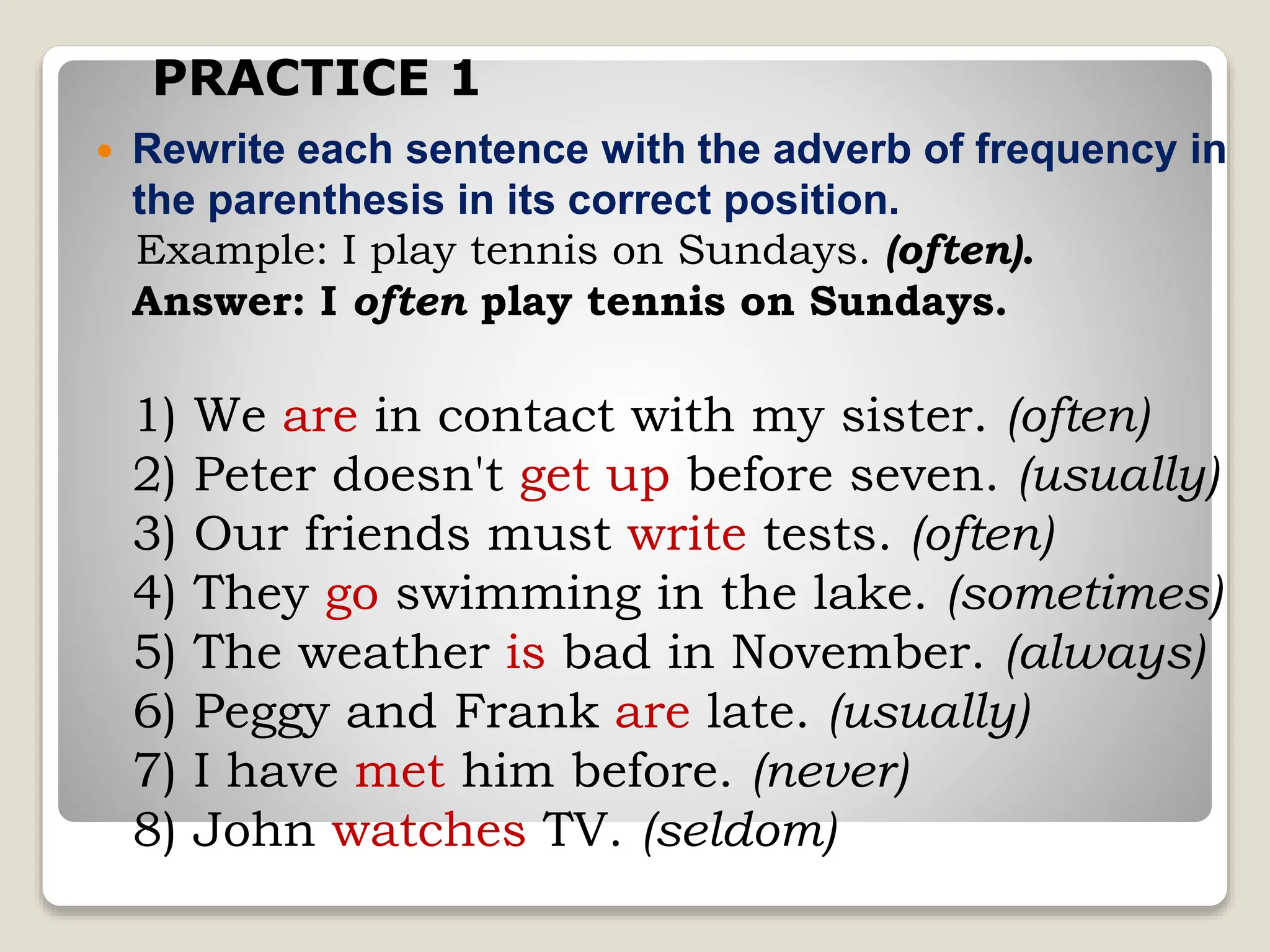 adverbs of frequency in English grammar guide | PPTX