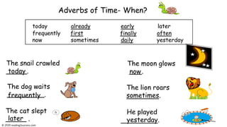 #Adverbs Describe #Verbs: They answer three questions about verbs they ...
