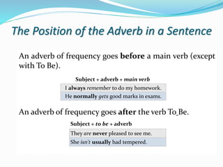 Followingly Adverbs of frecuency and sequence connectors | PPTX