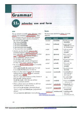 Adverbs use and form, vocabulary look