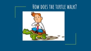 How does the turtle walk?
 