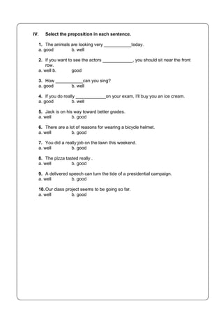 adverbs worksheet