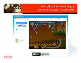 Mercado de los video juegos
                               
Tipos de video juegos – Casual Games
                                    
 
