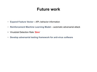 Adversarial machine learning for av software | PDF