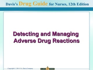 Detecting   and Managing  Adverse Drug Reactions 