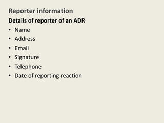 Reaction In Reporting Adverse drug reactions | PPTX