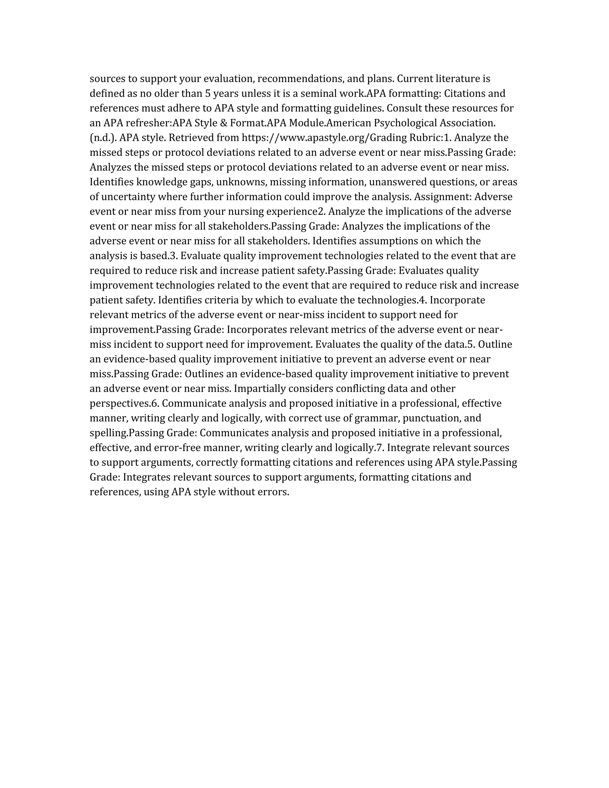 Adverse event or near miss from your nursing experience.docx