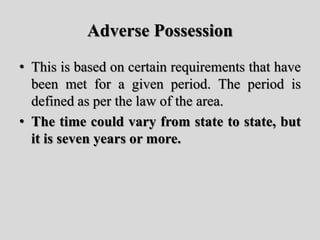 Possession State Adverse possession | PPTX