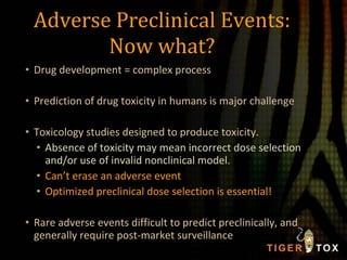 Adverse Preclinical Events: Now what? <ul><li>Drug development = complex process </li></ul><ul><li>Prediction of drug toxi...