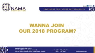 WANNA JOIN
OUR 2018 PROGRAM?
 