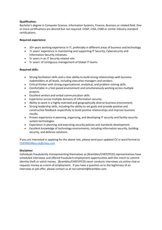 Information Security Manager | PDF
