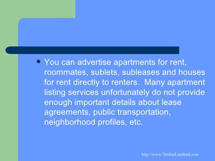 Advertise Apartments For Rent And For Free With Craigslist