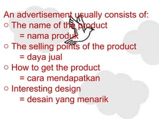 Advertisements in English material grade 9.ppt