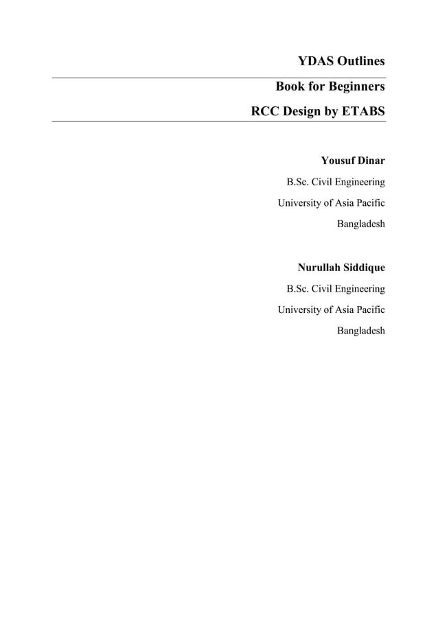 Book for Beginners, RCC Design by ETABS
