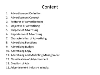 Advertisement Def Advertisement_PPT.for mba 1 sem......... | PPTX