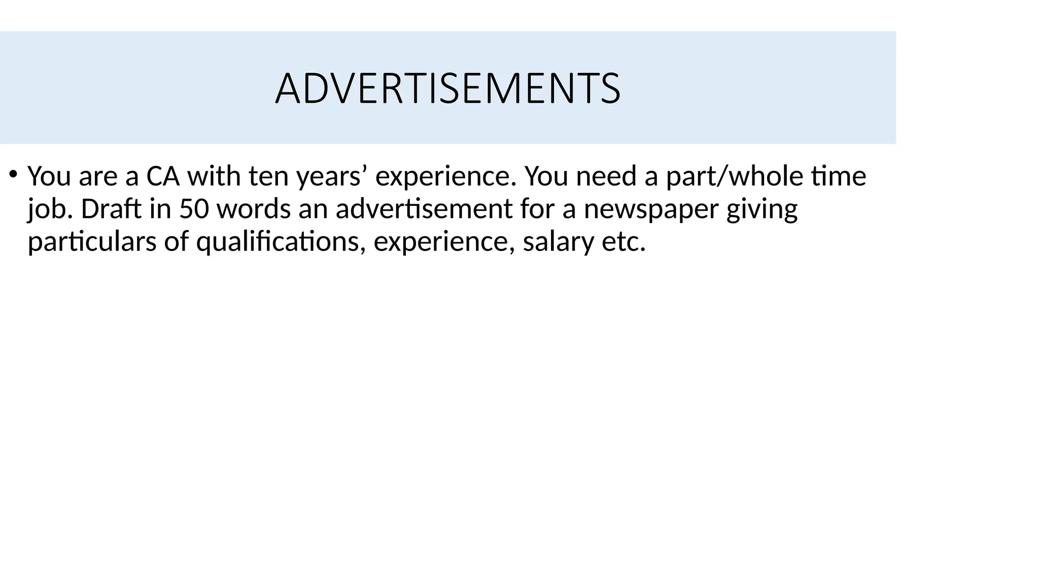 Written Advertisements Examples Inwords Examples ADVERTISEMENTS_for_Grade_XI_CBSE_2024pptx | PPTX