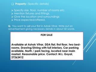 Advertisements-Classifieds class 11 writing skills | PPTX