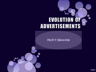 Advertisements evolution 
