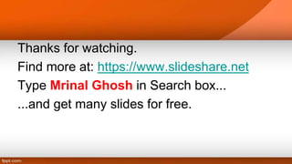 Thanks for watching.
Find more at: https://www.slideshare.net
Type Mrinal Ghosh in Search box...
...and get many slides for free.
 
