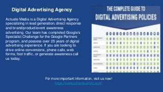 Digital Advertising Agency
For more important information, visit us now!
https://www.advertisemint.com/
Actuate Media is a...