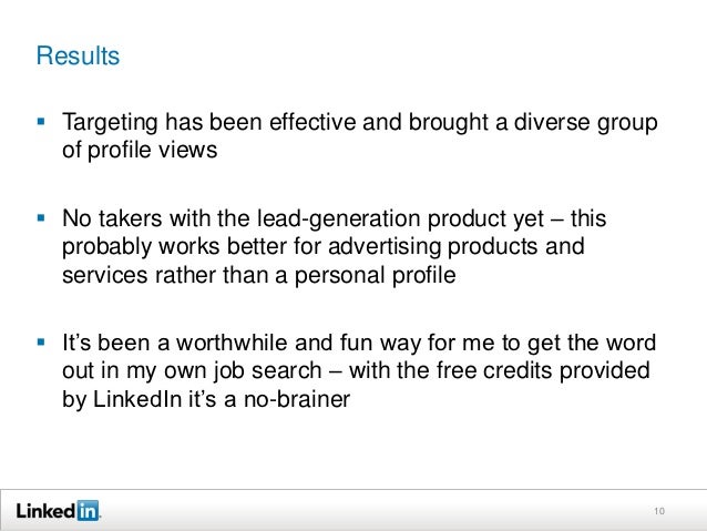 Advertise yourself on LinkedIn: a case study