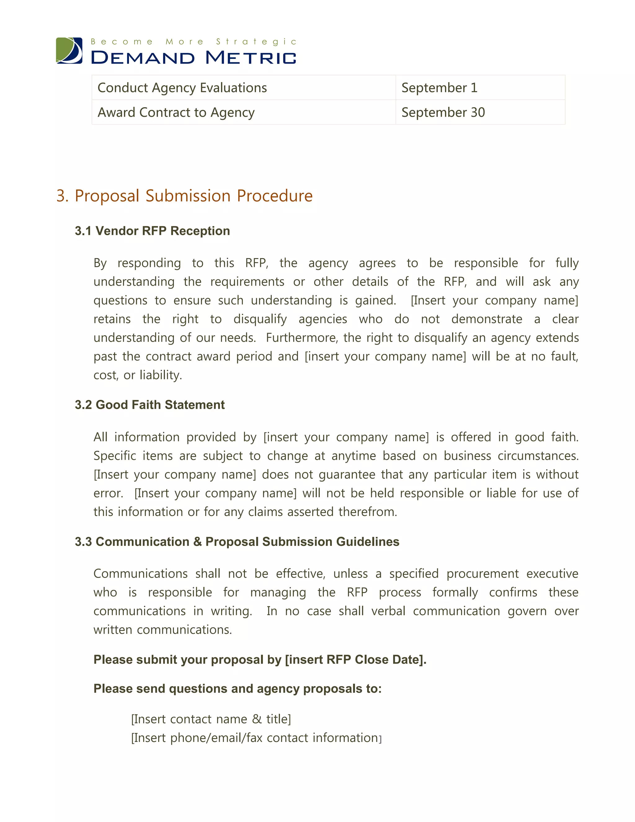 Advertising Agency RFP Template | PDF