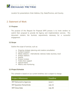 Advertising Agency RFP Template | PDF