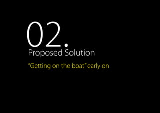 02.Proposed Solution
“Getting on the boat”early on
 