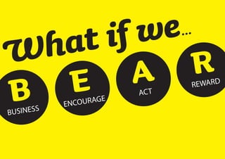 What if we...
BBUSINESS
REWARD
ENCOURAGE
ACTE A R
 