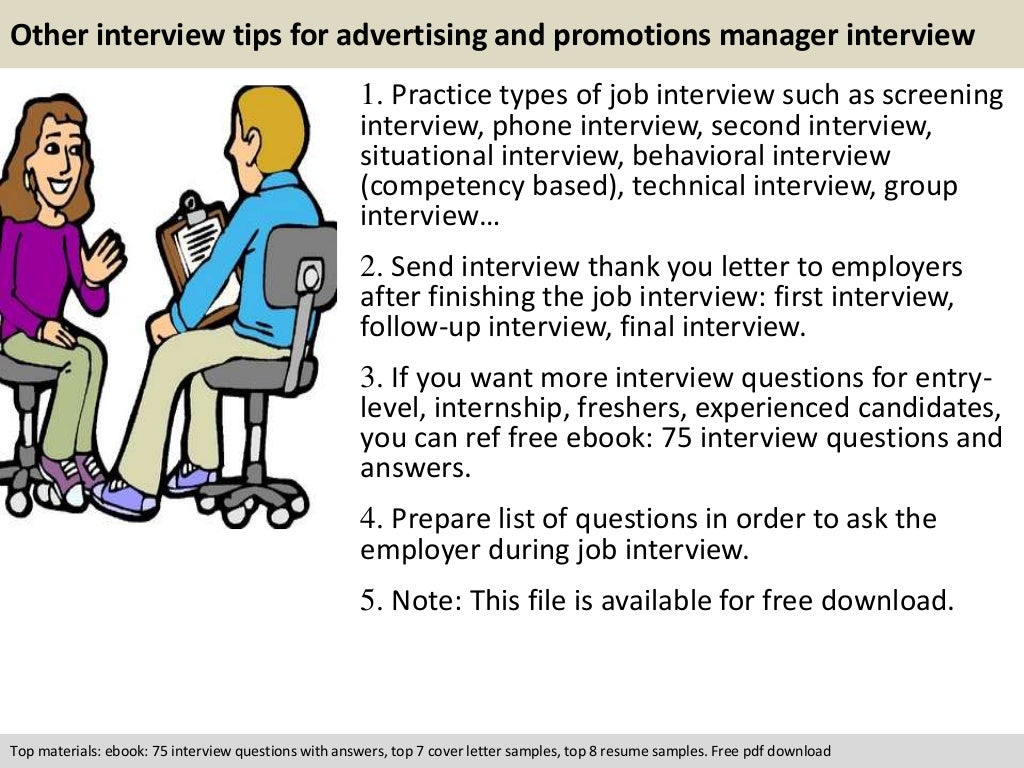 Advertising and promotions manager interview questions