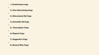 Institutional Copy Example Comprehensive Guide to Advertising Copy: Features, Elements, and Types ...