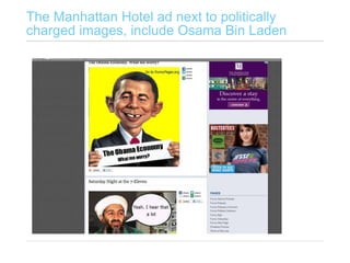 The Manhattan Hotel ad next to politically charged images, include Osama Bin Laden