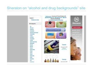 Sheraton on “alcohol and drug backgrounds” site
