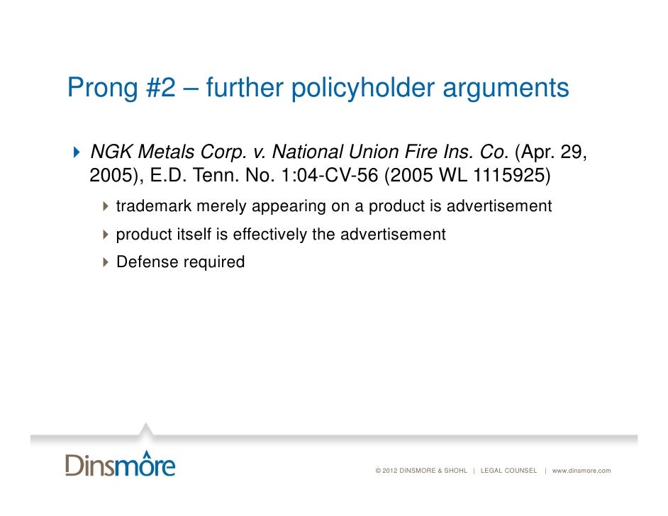 "Insurance Coverage for IP Claims under CGL Advertising ...