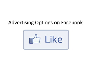 Advertising Options on Facebook
 
