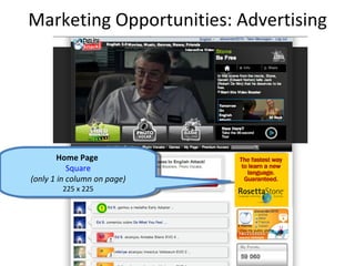 Marketing Opportunities: Advertising




        Home Page
           Square
(only 1 in column on page)
        225 x 225
 