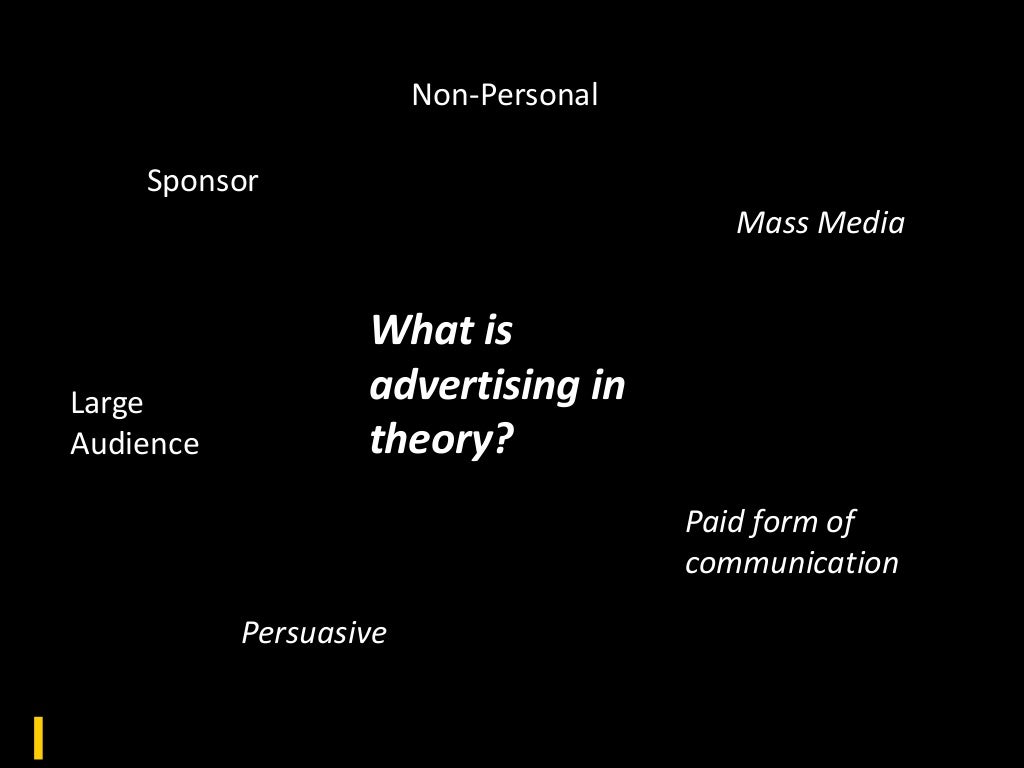 What is advertising in theory?