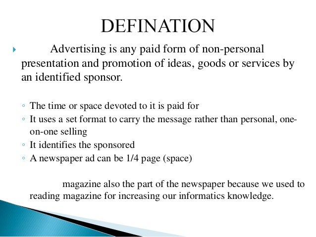 advertising through newspaper format of newspaper advertisement