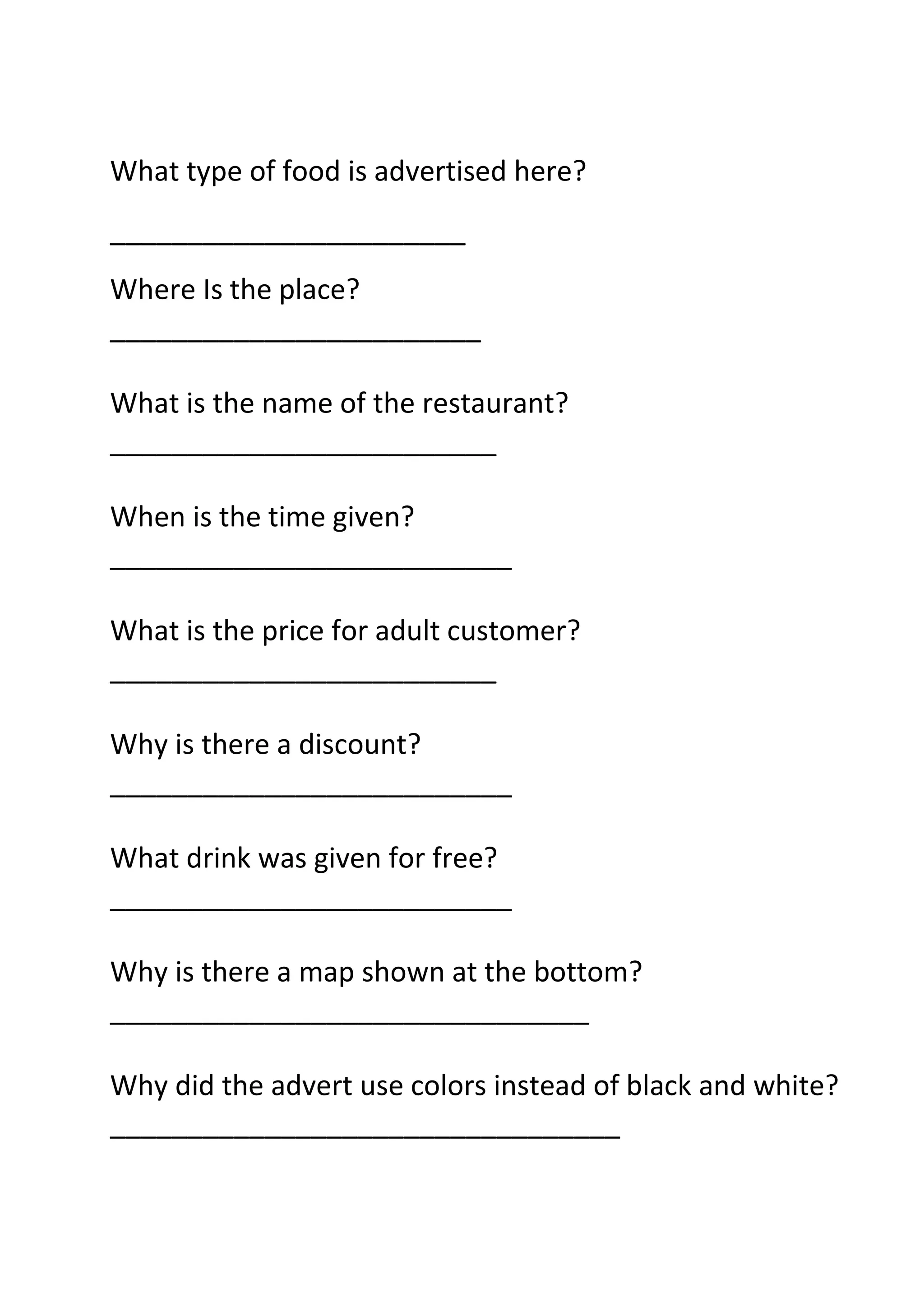 Lesson 1 Exercise sheet | DOCX
