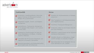 Benefits   © advertzoom GmbH 2012   8   19.03.12
                                               8
 